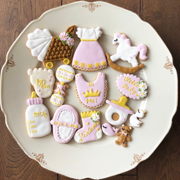 フルセット☆再販×3】ベビーシャワー アイシングクッキー 女の子