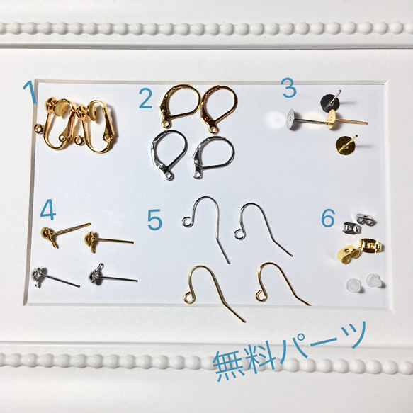 アクリル ウッド ピアス イヤリング ピンク 4枚目の画像