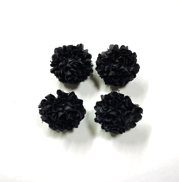 ミニミニピンポンマム  ブラック 合計4個   造花 1枚目の画像