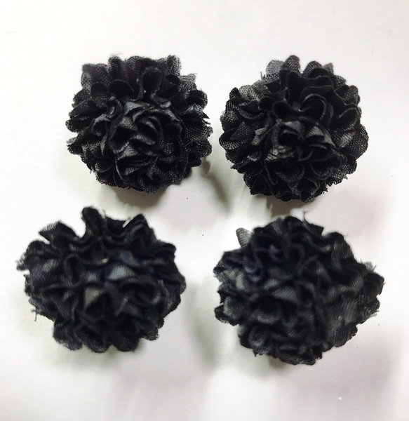 ミニミニピンポンマム  ブラック 合計4個   造花 2枚目の画像