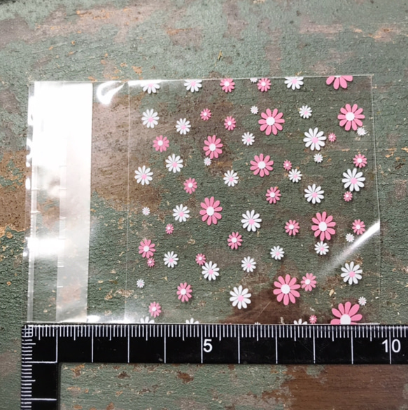 【約50枚】柄入り・テープ付き 小サイズ  OPP袋  お花柄 2枚目の画像