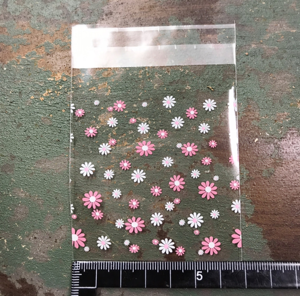 【約50枚】柄入り・テープ付き 小サイズ  OPP袋  お花柄 3枚目の画像
