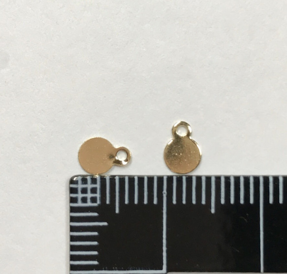 【4mm 20pcs】高品質銅製 貼り付けパーツ メタルプレート カン1箇所 3枚目の画像