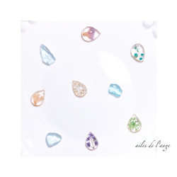 no.753 - dryflower ＊ seaglass asymmetry drop pierce 4枚目の画像