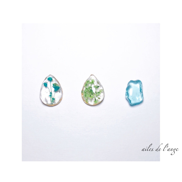 【SOLDOUT】no.754 - dryflower ＊ seaglass asymmetry drop pi 1枚目の画像