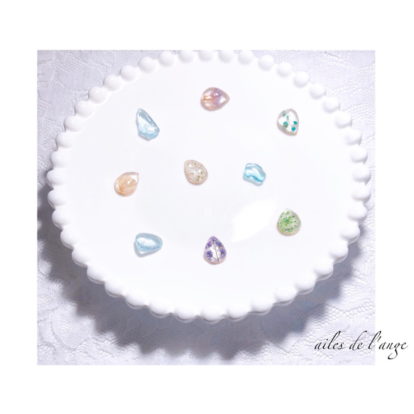 【SOLDOUT】no.754 - dryflower ＊ seaglass asymmetry drop pi 3枚目の画像