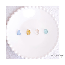 【SOLDOUT】no.758 - dryflower ＊ seaglass drop pierce 2枚目の画像
