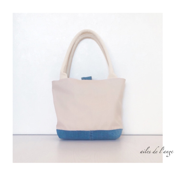 【SOLDOUT】no.811 - jeans remake ＊ canvas totebag 2枚目の画像