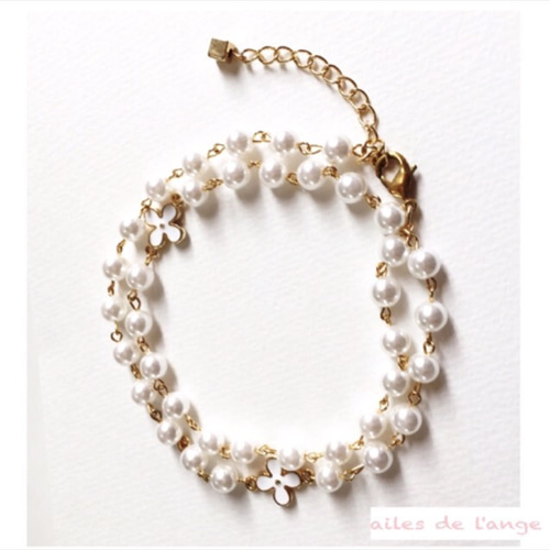 no.21 - 花＊パールネックレス ネックレス・ペンダント ailes de l 