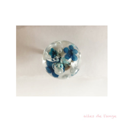 no.201 - blue flower round ring 2枚目の画像