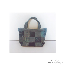 no.250 - Jeans  Remake Patchwork mini Bag 1枚目の画像