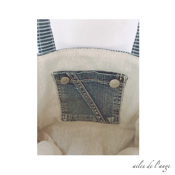 no.250 - Jeans  Remake Patchwork mini Bag 3枚目の画像