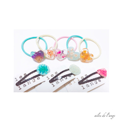 no.251 - gypsophlia ＊ statice 【heart & round】 hairaccessory 1枚目の画像