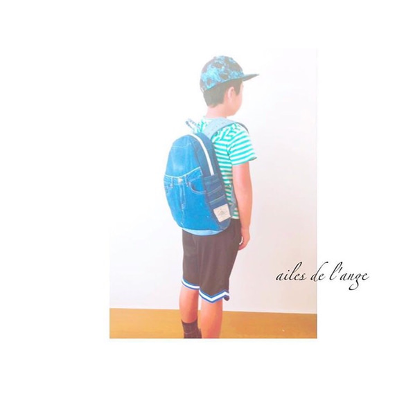 no.254 - jeans remake rucksack 5枚目の画像