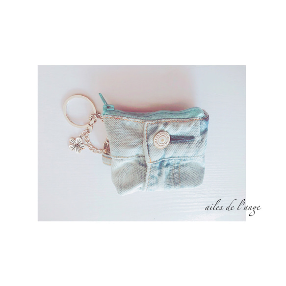 no.285 - jeans  remake mini coinpurse 1枚目の画像