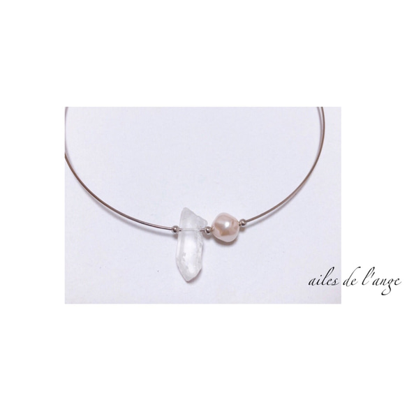 no.305 - crystal ＊ pearl  choker 2枚目の画像