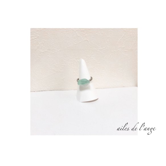 no.386 - seaglass ring(silver) 1枚目の画像