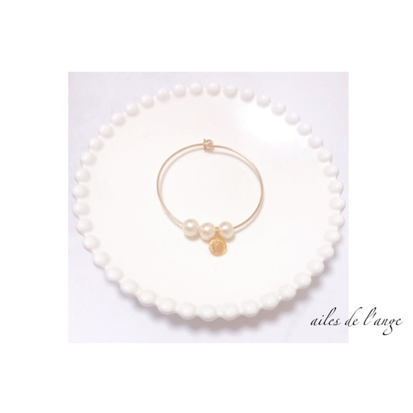 no.435 - cottonpearl ＊ coin goldbangle 1枚目の画像