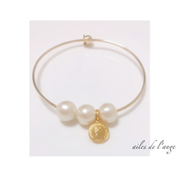 no.435 - cottonpearl ＊ coin goldbangle 2枚目の画像