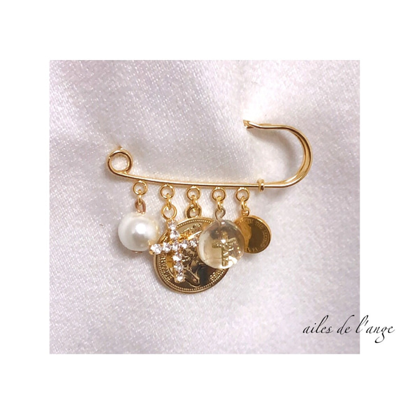 no.438 - ゴールドカブトピン ブローチ ailes de l'ange 通販