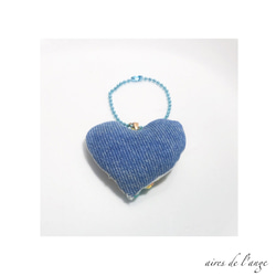 no.486 - flower embroidery＊heart charm⑩ 2枚目の画像