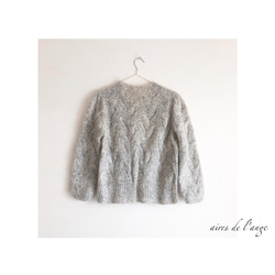 no.529 - handmade dot knitting sweater《light gray 》 2枚目の画像