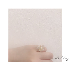 no.555 - seaglass ＊ rhinestone goldring 2枚目の画像