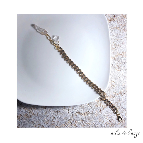 no.590 - crystal ＊ chain bracelet 2枚目の画像