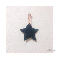 no.595 - flower embroidery ＊ star charm ① 2枚目の画像