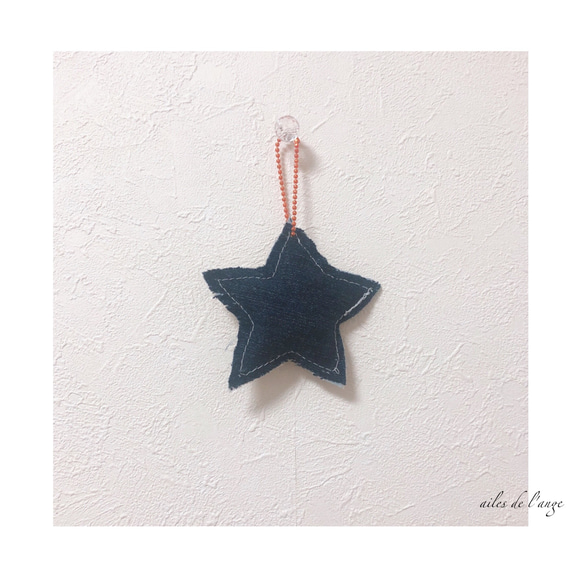 no.596 - flower embroidery ＊ star charm ② 2枚目の画像