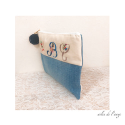 no.609 - jeans remake ＊ embroidery bicolor porch 3枚目の画像