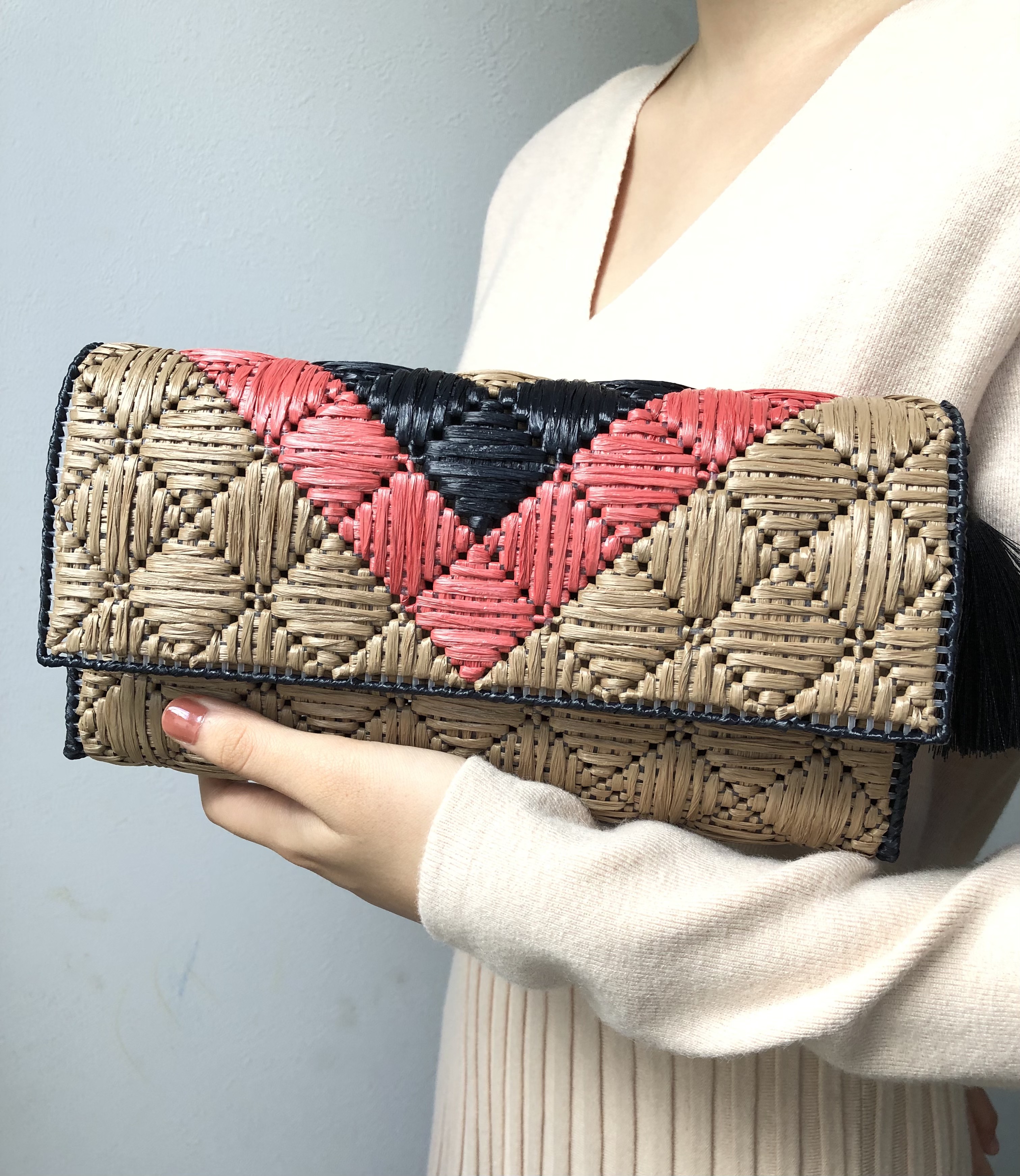 Creema特集掲載商品 ★エコアンダリアクラッチバッグ結婚式二次会お呼ばれ紅葉モカ