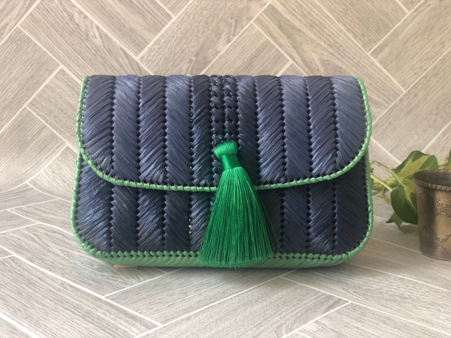 シンプルクラッチタッセルグリーン卒業入学二次会袴着物