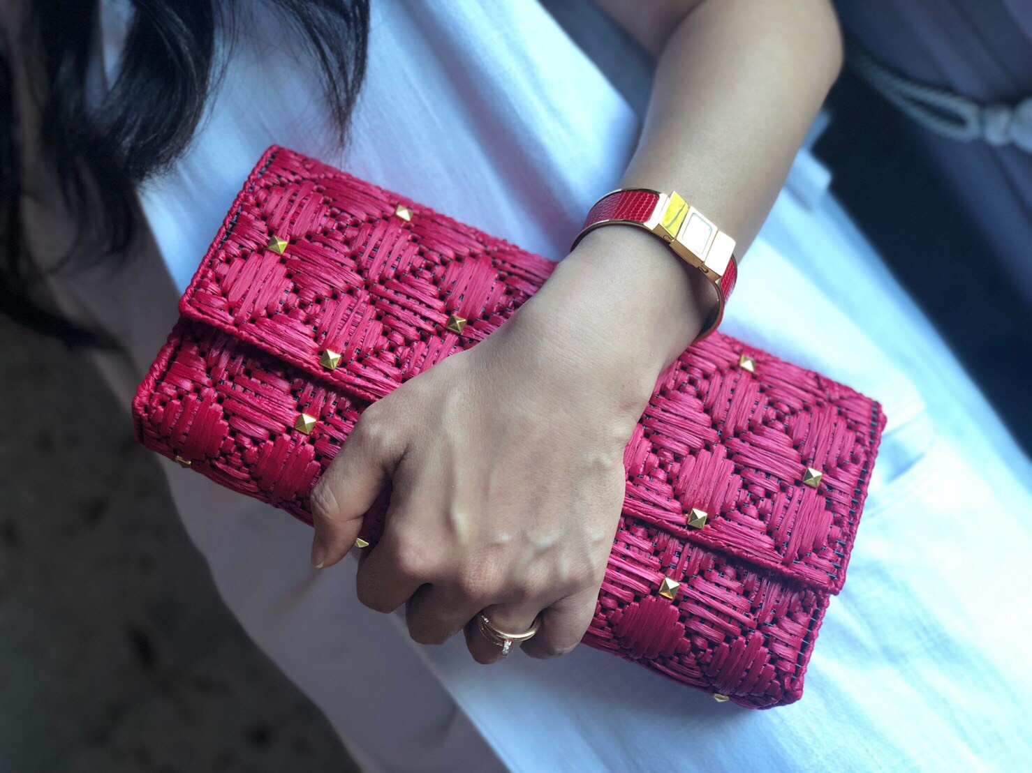 再販新作★ 大人なパーティクラッチスタッズドレス着物浴衣結婚式 RED 5,304円