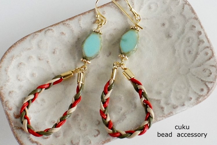 お守りピアス　水（イヤリング変更可）