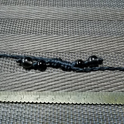 伸縮マスクチェーン黒　オニキス　スモーキークォーツ　マクラメ　四つ編み 3枚目の画像