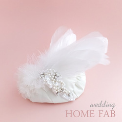 頭飾婚禮帽子樣式RAIME R-hf-1“feather-pearl.headdress” 第5張的照片
