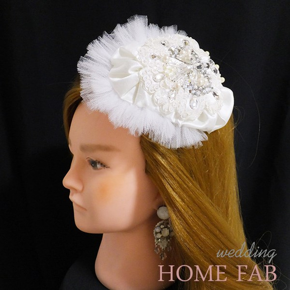 ヘッドドレス　ウェディング　ボンネ調　RAIME　R-hf-2　”Shell・jewelry.headdress” 2枚目の画像