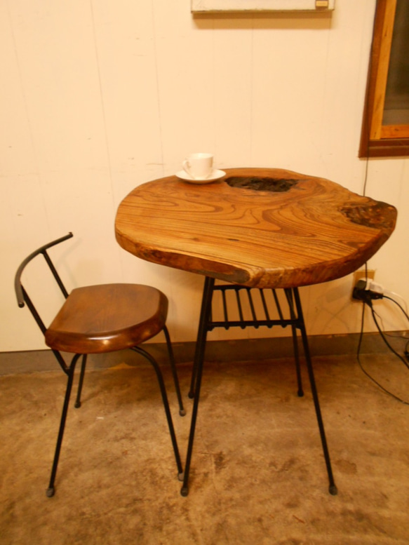 欅　カフェテーブル　ローテーブル　アイアン Oldwood_Square_CafeTable_3_108