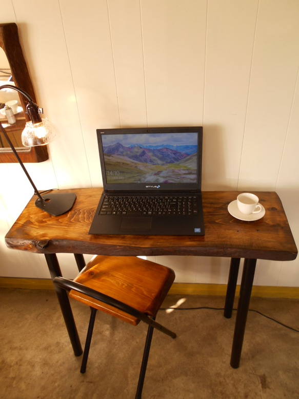 ひのきアイアンテーブルイスセット12-04 机・デスク Rengasha