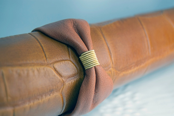 トナカイのRibbon Bracelet　キャメル 4枚目の画像