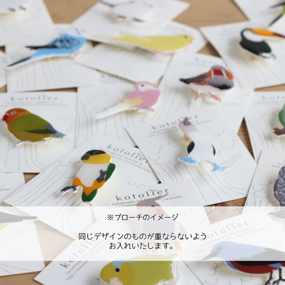 鳥さんブローチ・アクセサリーの詰め合わせ（樹脂・レジン・プラスチックタイプ）【福袋】 4枚目の画像