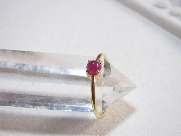 18KGP*小さなルビー（AA++）のリング 1枚目の画像