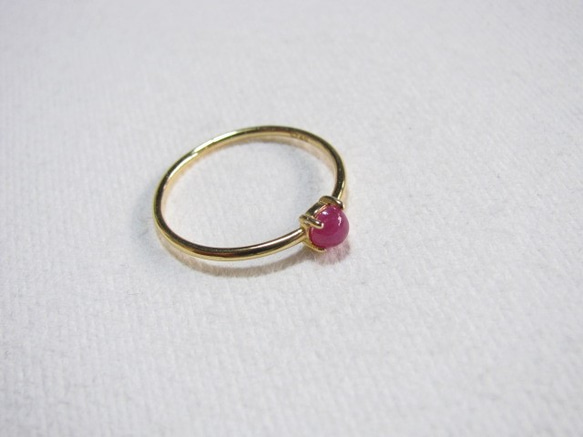 18KGP*小さなルビー（AA++）のリング 3枚目の画像