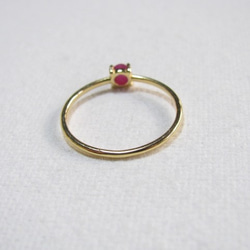 18KGP*小さなルビー（AA++）のリング 4枚目の画像