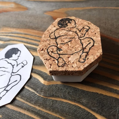 お昼寝赤ちゃんの消しゴムはんこ はんこ・スタンプ kanehito