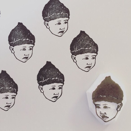 オーダーメイド お子様の似顔絵はんこ {お顔のみ} 消しゴムはんこ