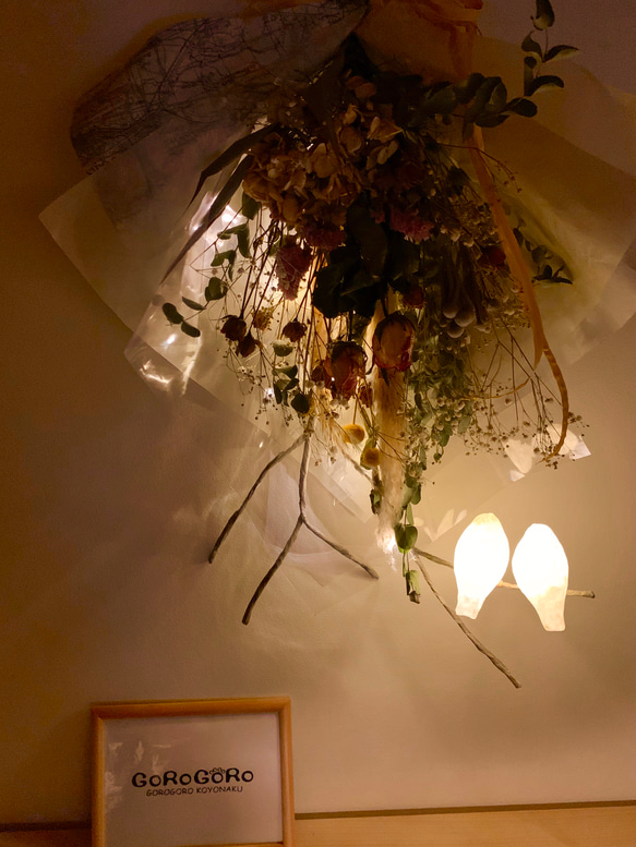 小鳥の灯りとドライフラワーセット・kotoriのtomori 4枚目の画像