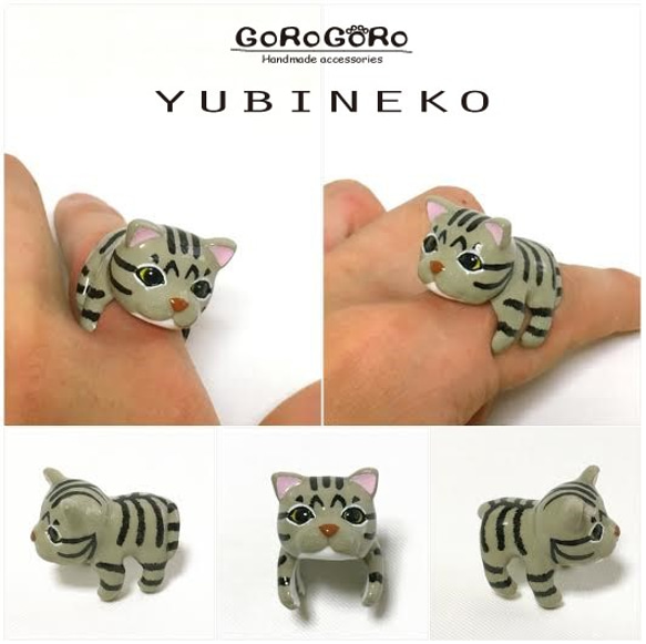 指猫リング・ストラップ　YUBINEKO(ギジトラ) 2枚目の画像
