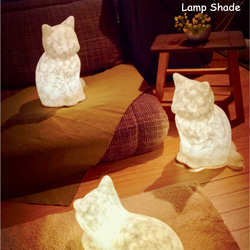 和紙猫のランプ/ライト/ハンドメイド/ネコ雑貨(受注製作)お座り 3枚目の画像